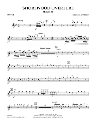 Book cover for Shorewood Overture (for Multi-level Combined Bands) - Flute 2 (Level 3)