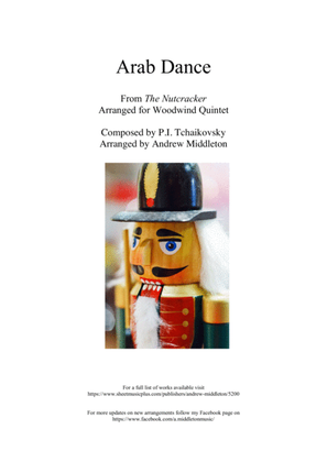 Book cover for Arab Dance from The Nutcracker Suite arranged for Woodwind Quintet