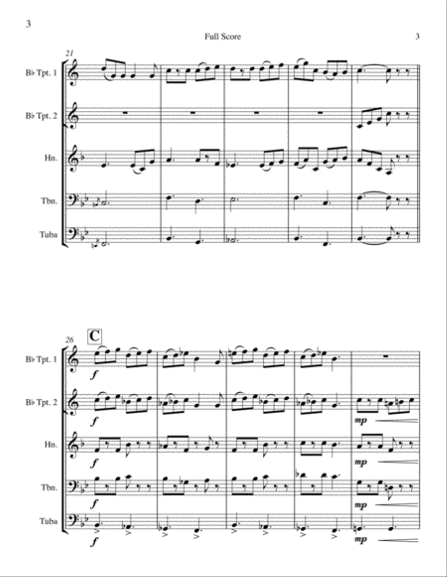 Celtic Dance for Brass Quintet Brass Quintet scores gallery preview page 3
