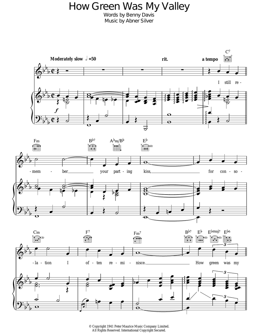 How Green Was My Valley Guitar scores gallery preview page 1