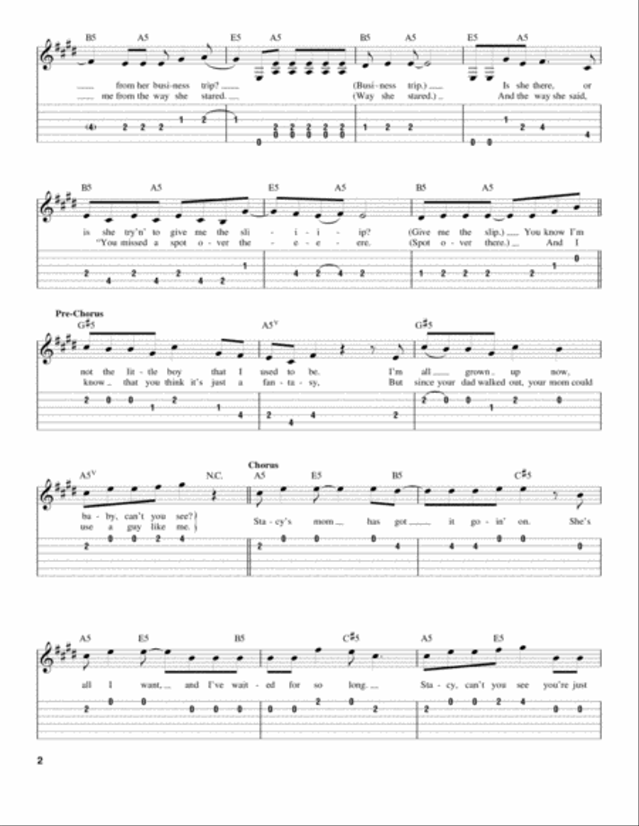 Stacy's Mom Acoustic Guitar scores gallery preview page 2