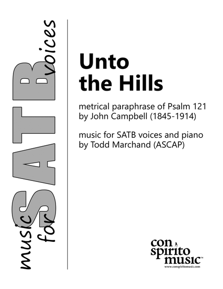 Unto the Hills (Psalm 121) - SATB voices, piano image number null