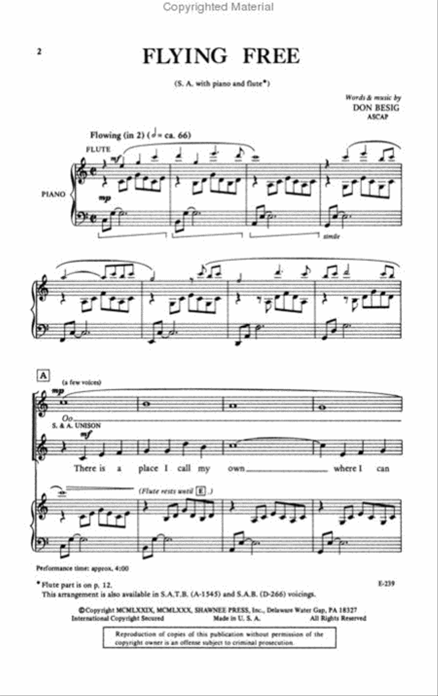 Flying Free 2-Part scores gallery preview page 2