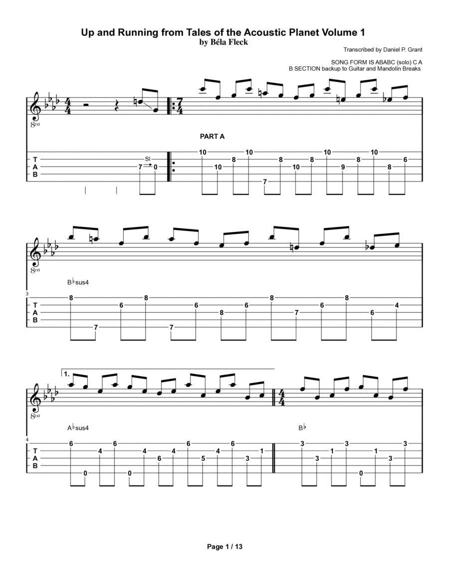 Up And Running Banjo scores gallery preview page 1