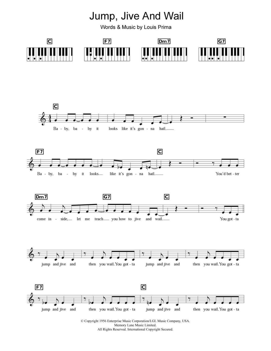 Jump, Jive An' Wail Jump, Jive An' Wail Piano scores gallery preview page 1