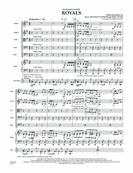 Royals - Conductor Score (Full Score)