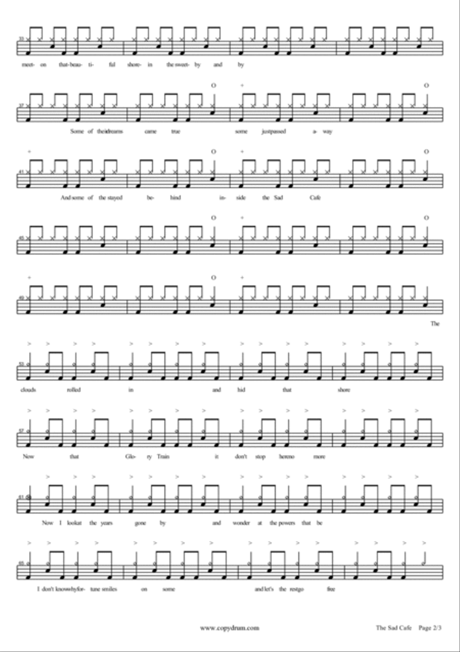 The Sad Cafe Drum Set scores gallery preview page 2