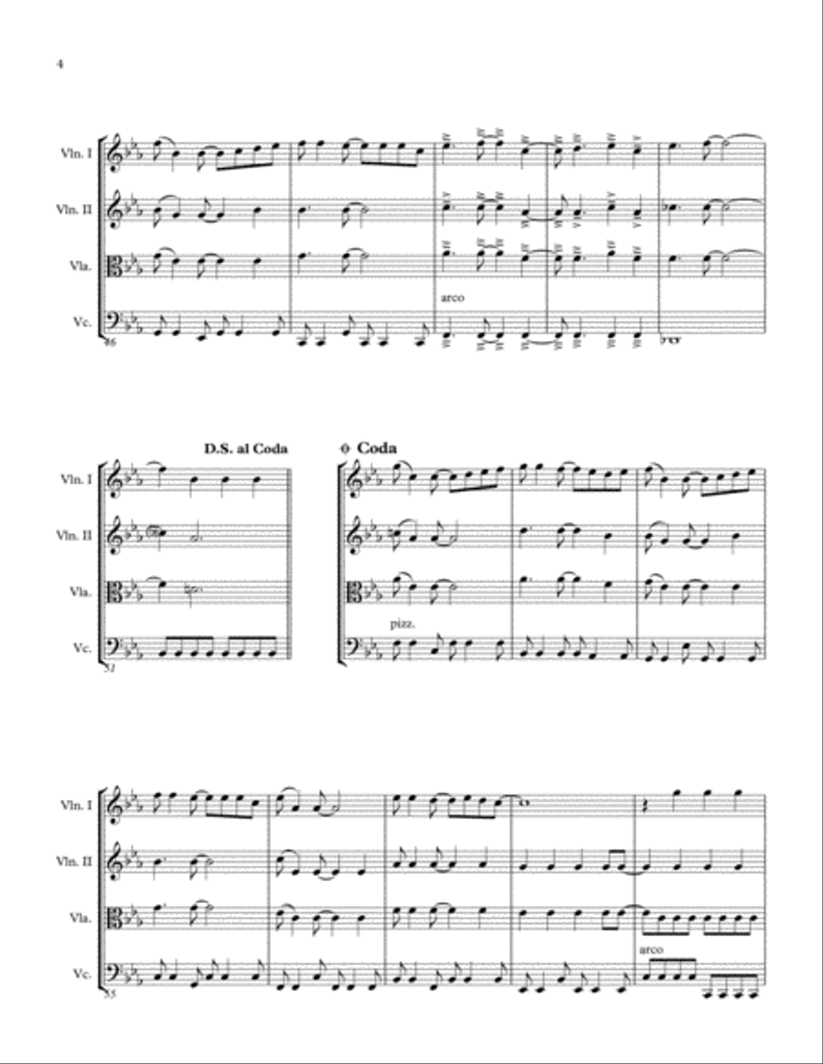 Can't Take My Eyes Off Of You String Quartet scores gallery preview page 6