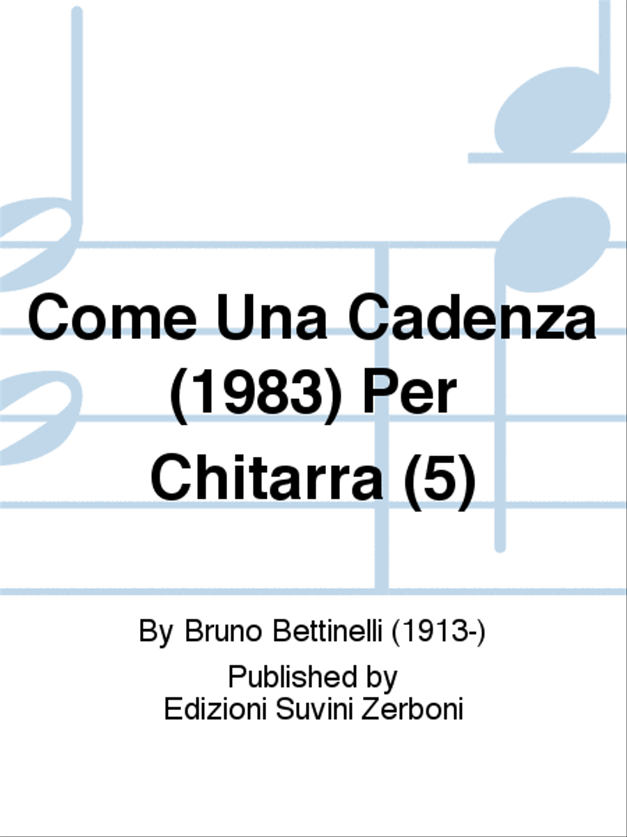 Come Una Cadenza (1983) Per Chitarra (5) Guitar scores gallery preview page 1