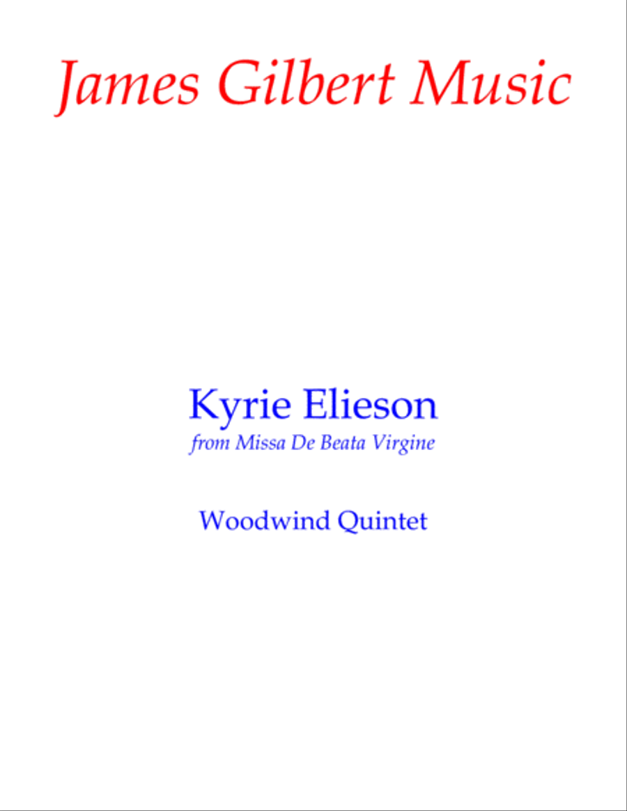 Kyrie Elieson from Missa De Beata Virgine Woodwind Quintet scores gallery preview page 1