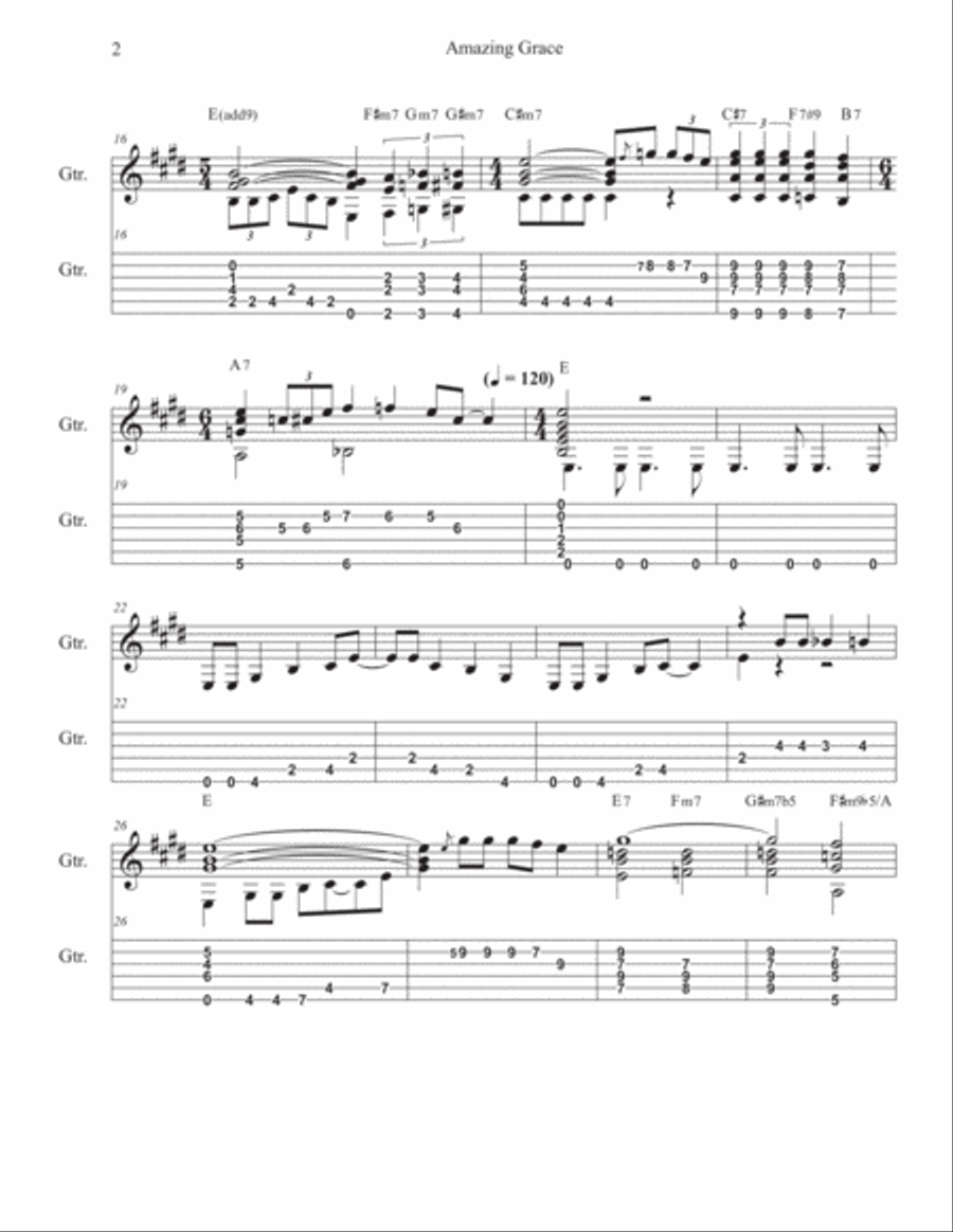 Seven Sacred Songs for Fingerstyle Jazz Guitar Electric Guitar scores gallery preview page 3