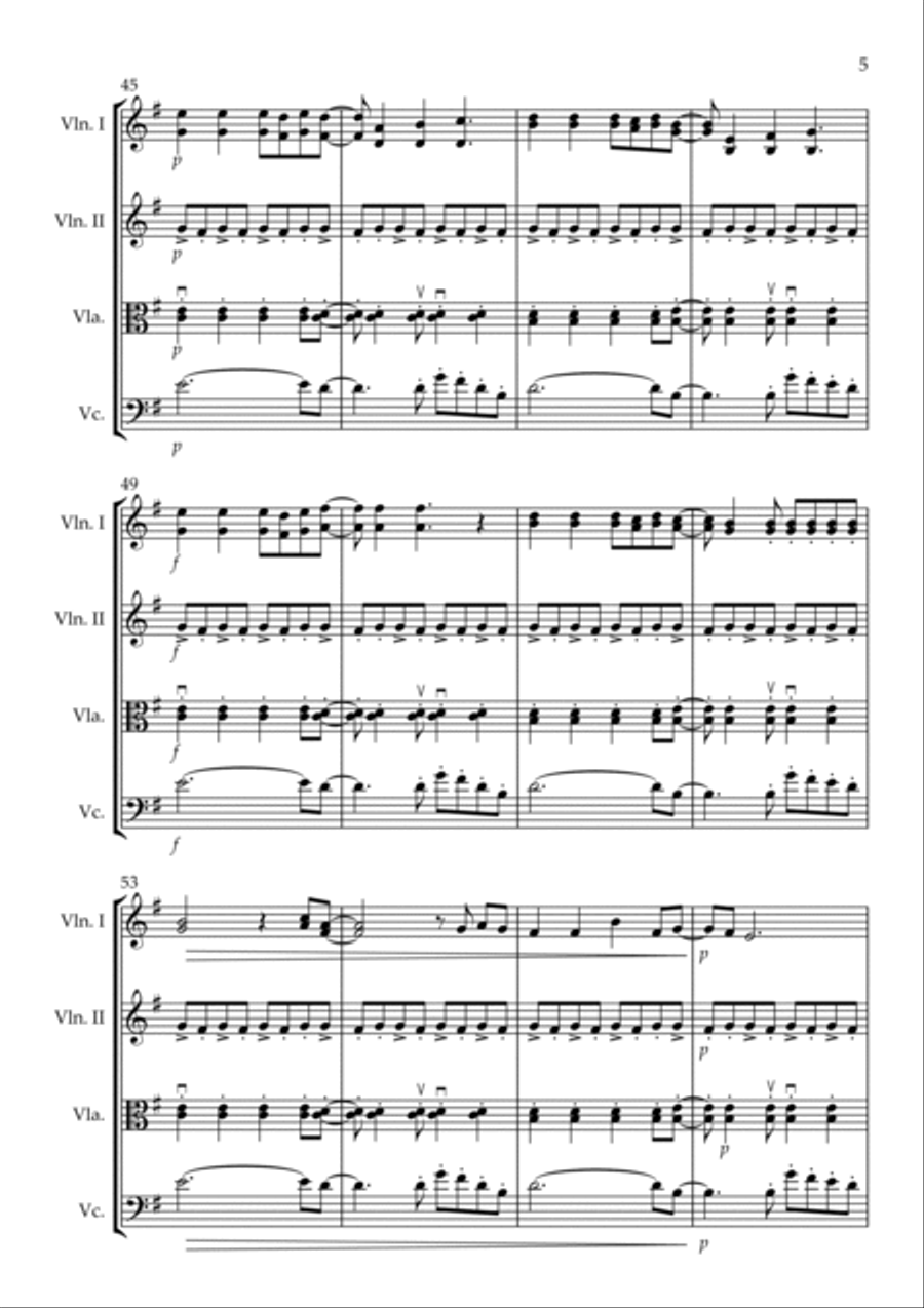 Viva La Vida String Quartet scores gallery preview page 5