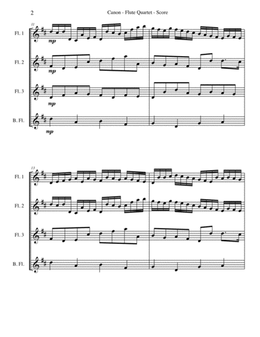 Pachelbel's Canon for Flute Quartet image number null