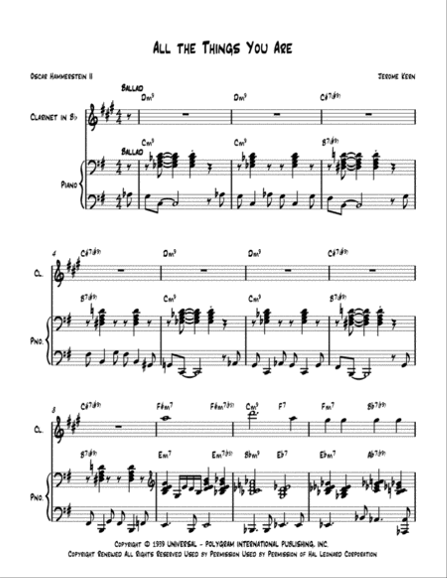 All The Things You Are Clarinet Solo scores gallery preview page 2