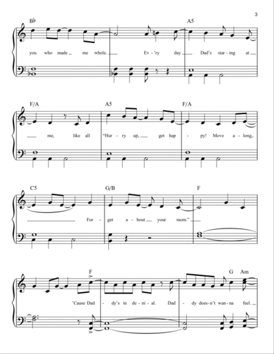 Dead Mom (from Beetlejuice The Musical) Easy Piano scores gallery preview page 3