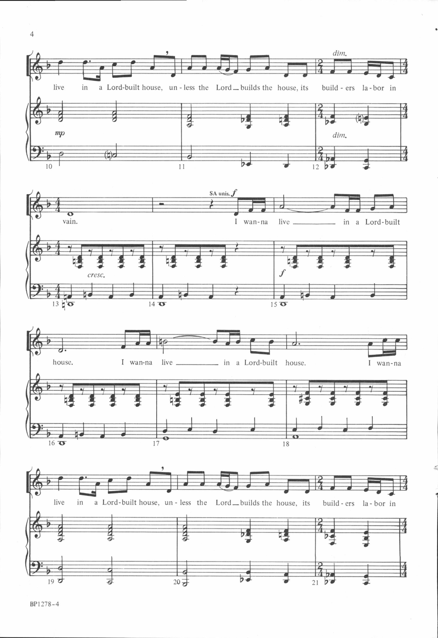 A Lord-Built House 4-Part scores gallery preview page 3