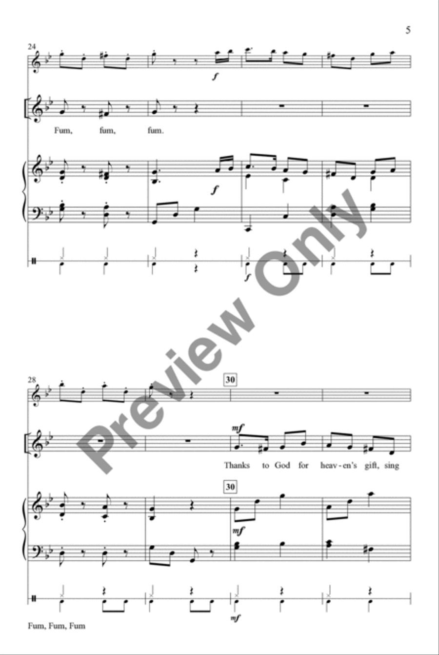 Fum, Fum, Fum Unison/opt. 2-Part Unison Choir scores gallery preview page 5