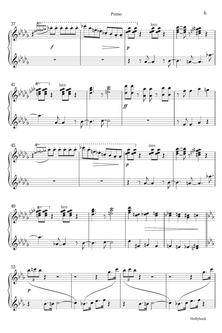 Hollyhock Piano Duet scores gallery preview page 6