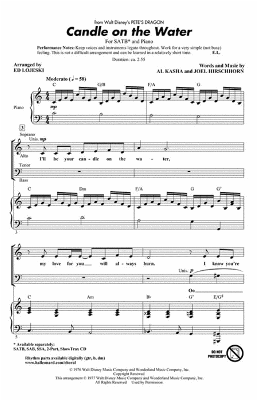 Candle on the Water 4-Part scores gallery preview page 2