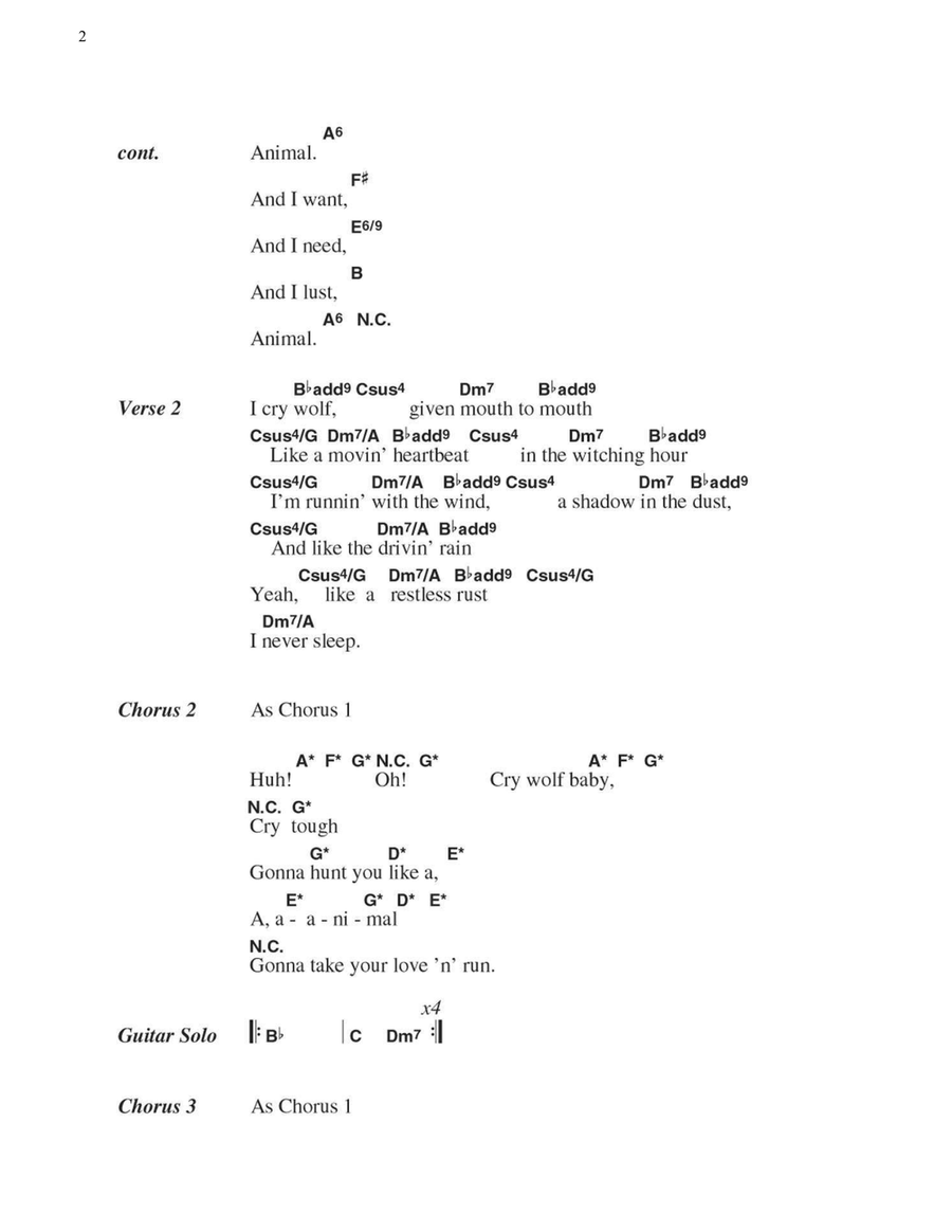 Animal Electric Guitar scores gallery preview page 2