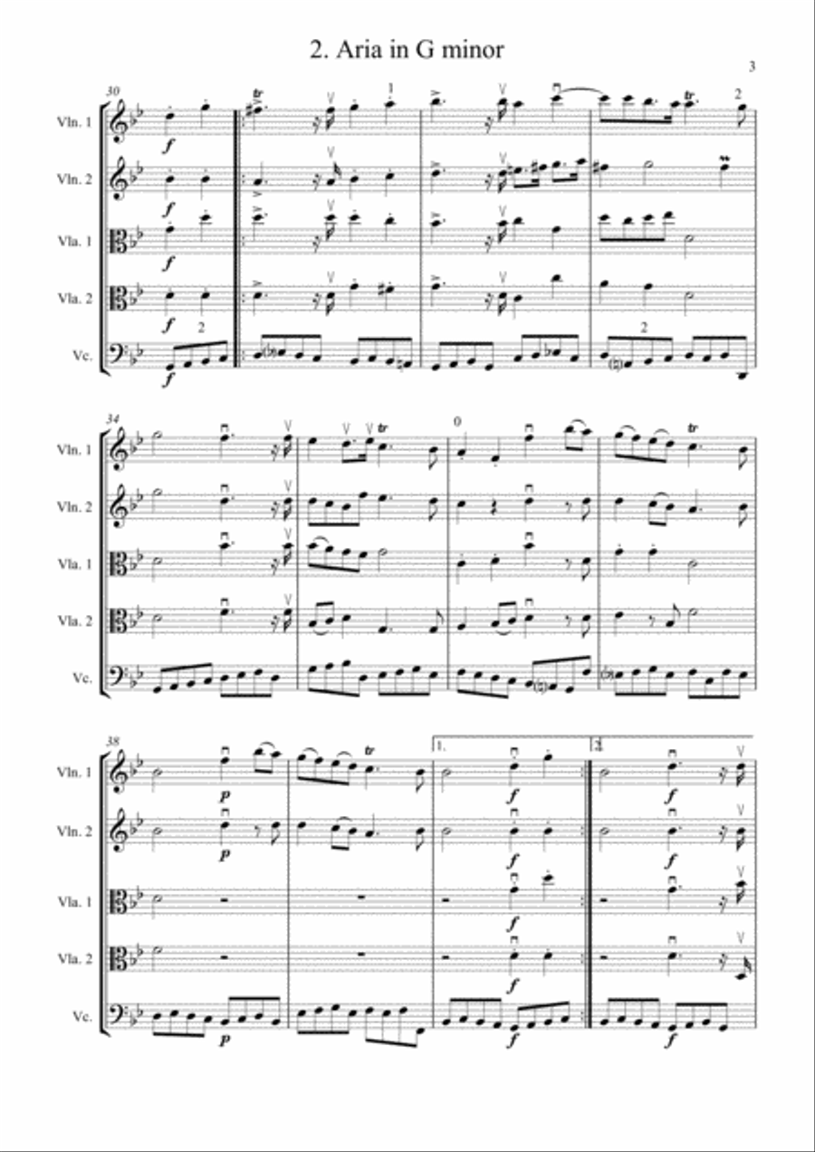 A Tuffet of Muffat (for 2 violins, 2 violas and cello) String Quartet scores gallery preview page 4