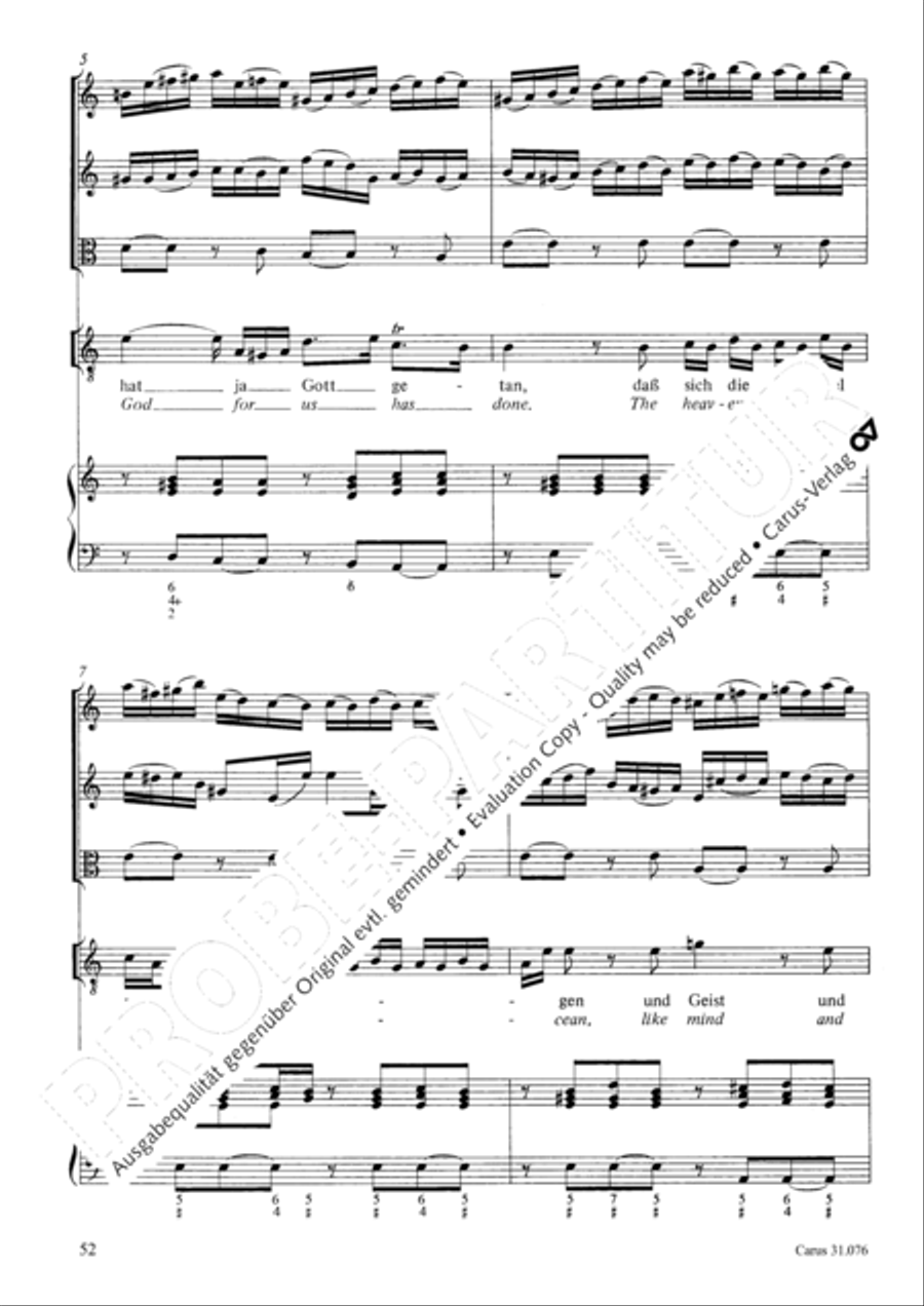 The heavens are telling the Father's glory (Die Himmel erzahlen die Ehre Gottes) 4-Part scores gallery preview page 53