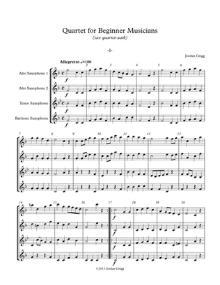 Quartet for Beginner Musicians (sax quartet aatb)