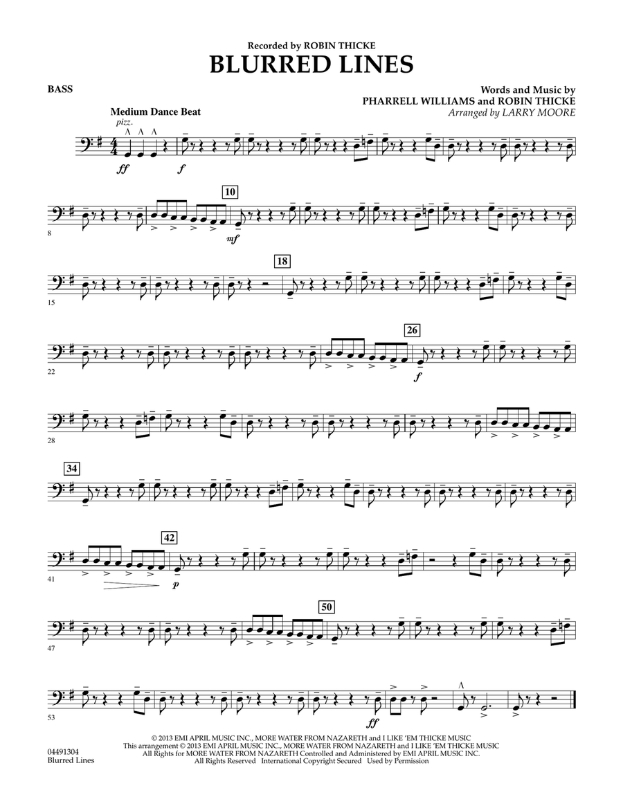 Blurred Lines - Bass Blurred Lines - Bass Orchestra scores gallery preview page 1