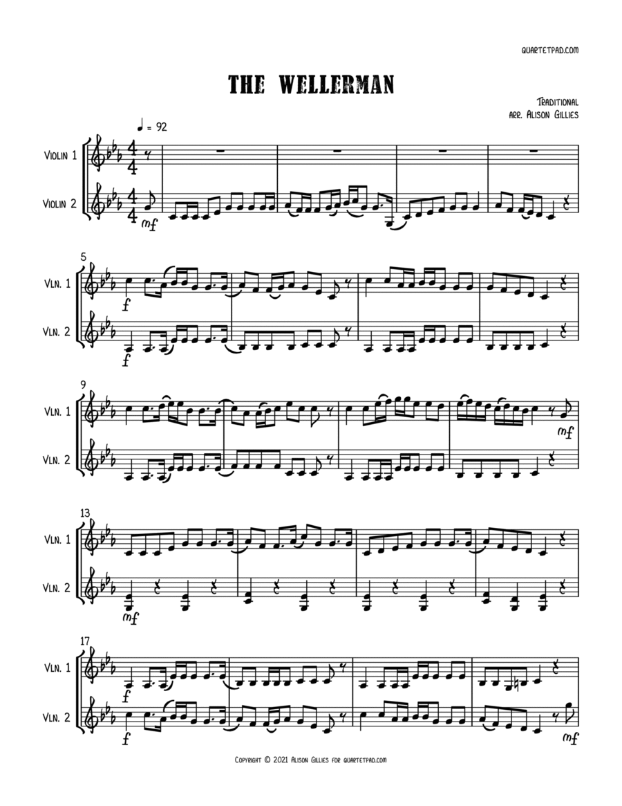 The Wellerman Sea Shanty - Violin Duet String Duet scores gallery preview page 1