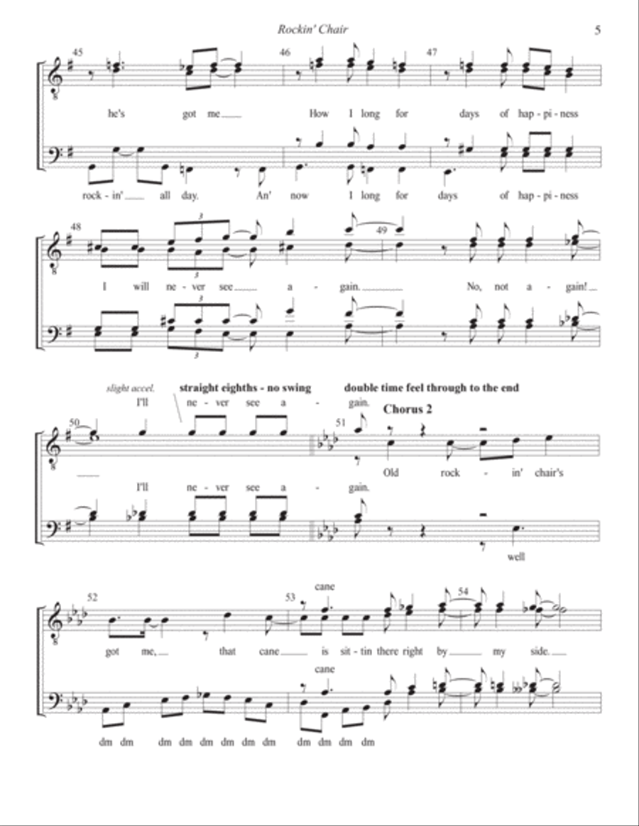 Rockin' Chair TTBB scores gallery preview page 5