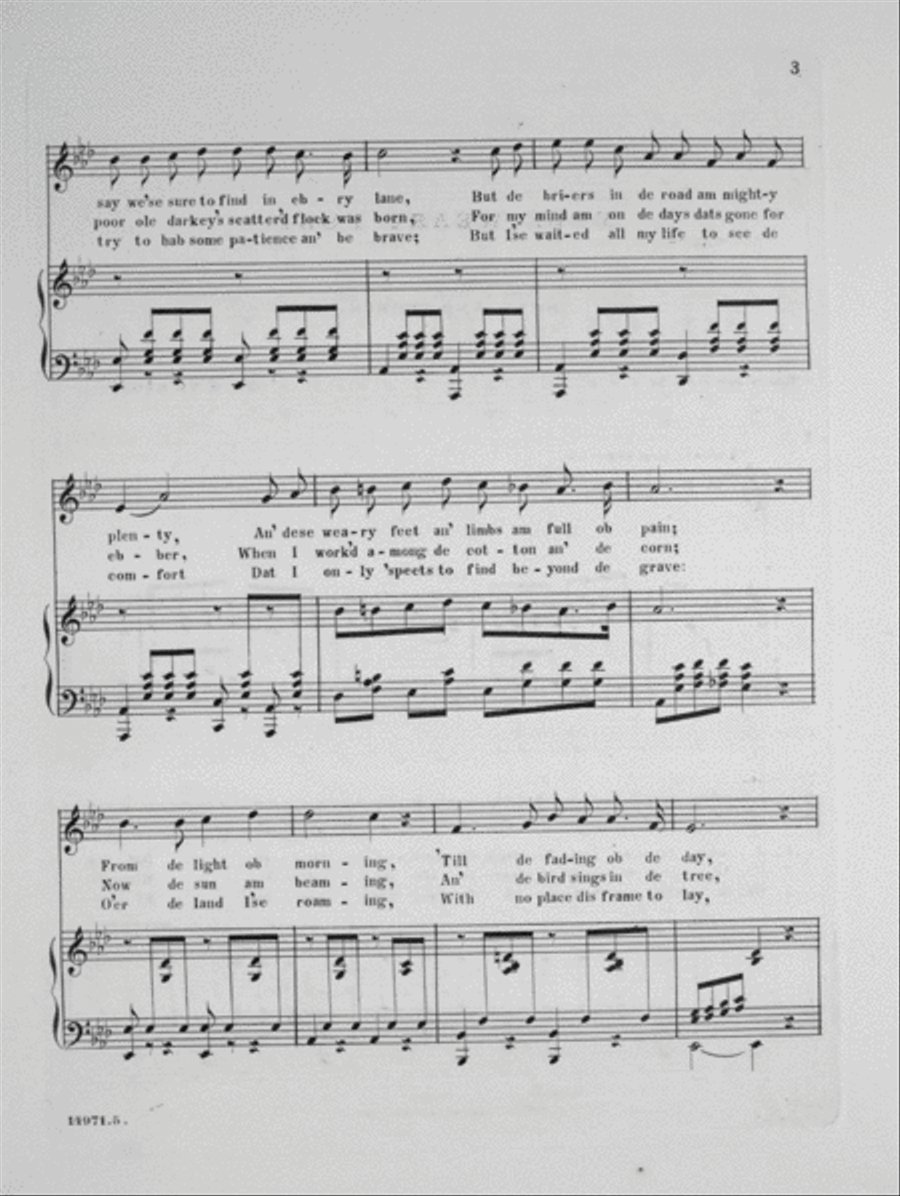 Dese Weary Feet. Song and Chorus 4-Part scores gallery preview page 3