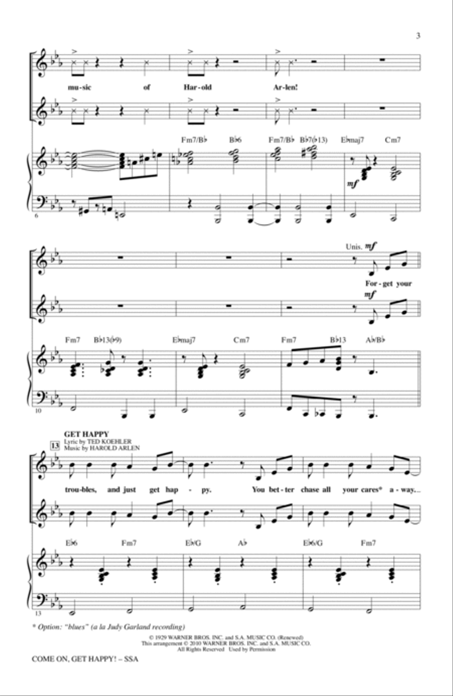 Come On, Get Happy! The Music Of Harold Arlen In Concert (Medley) SSA scores gallery preview page 2