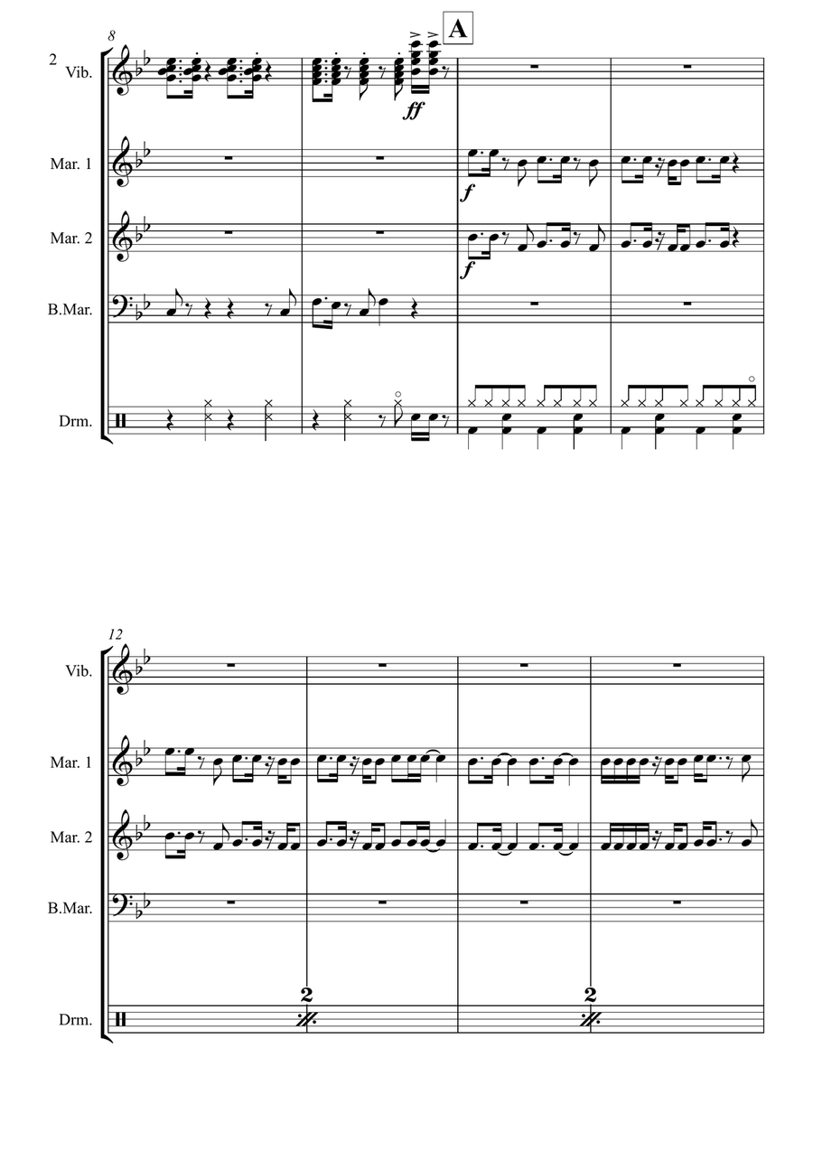 Uptown Funk Percussion Ensemble scores gallery preview page 4