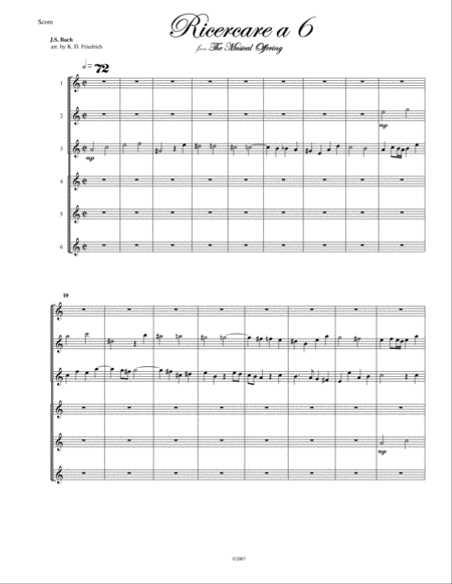 Ricercare a 6 Large Ensemble scores gallery preview page 1