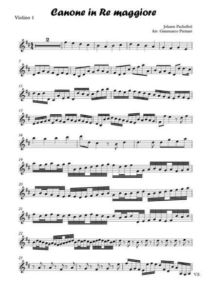 Canon in D Major - Johann Pachelbel (Violin 1)