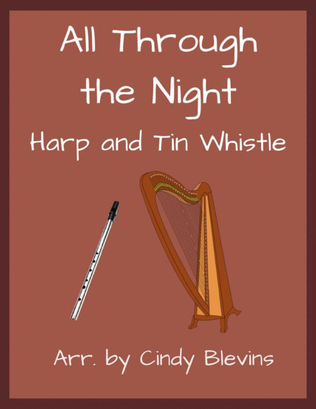 Book cover for All Through the Night, Harp and Tin Whistle (D)