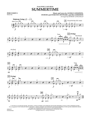 Summertime (from Porgy and Bess) - Percussion 1
