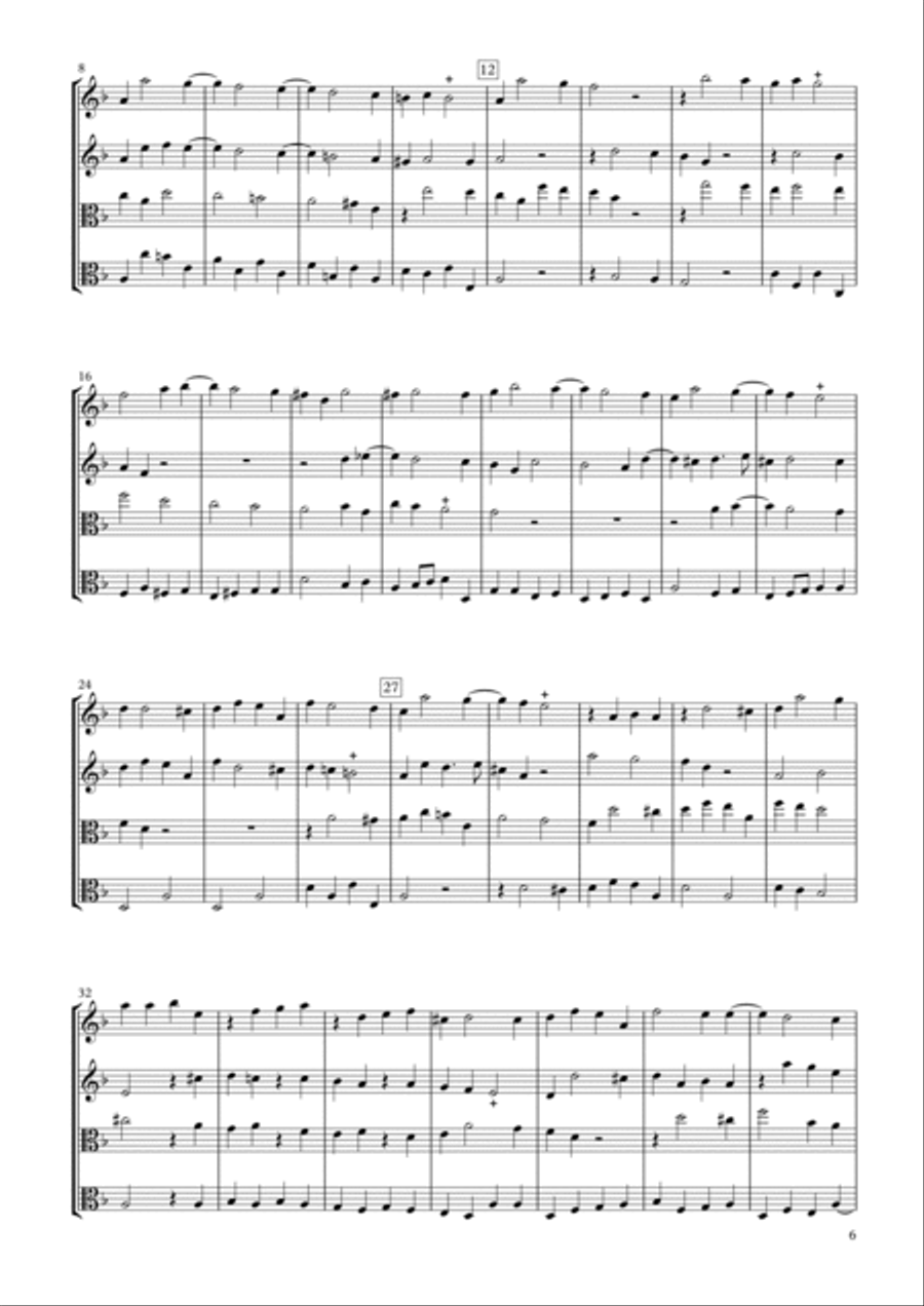 Sonata Op.34-5 for Two Violins & Two Violas String Duet scores gallery preview page 6