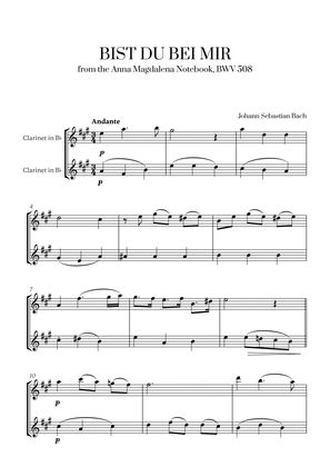 Johann Sebastian Bach - Bist du bei Mir (BWV 508) (G major) (for Clarinet Duet)