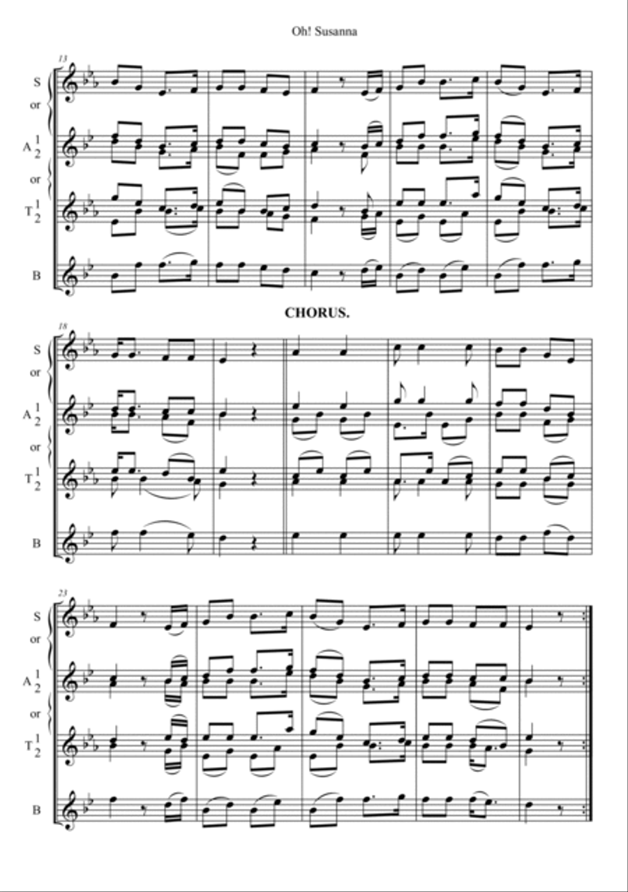 Oh! Susanna Woodwind Ensemble scores gallery preview page 2