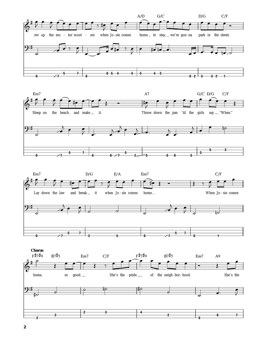 Josie Bass Guitar Tablature scores gallery preview page 2
