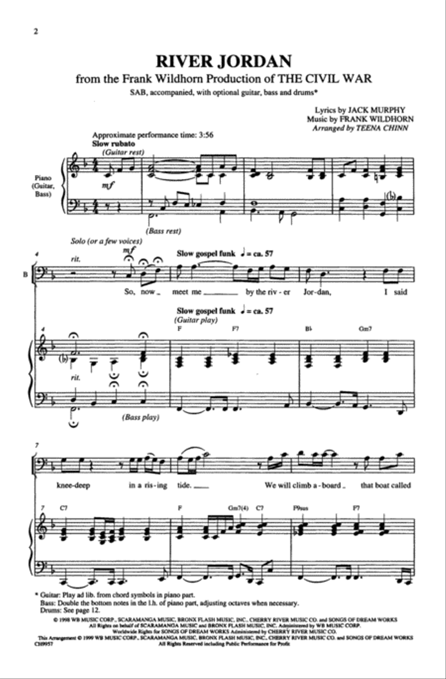 River Jordan Choir scores gallery preview page 1