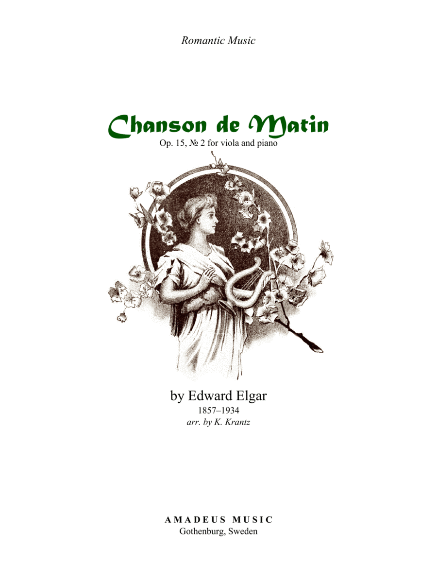 Chanson de Matin Op. 15 for viola and piano Piano scores gallery preview page 1