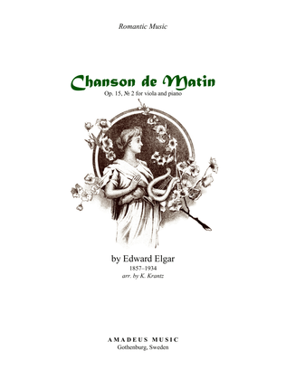 Book cover for Chanson de Matin Op. 15 for viola and piano