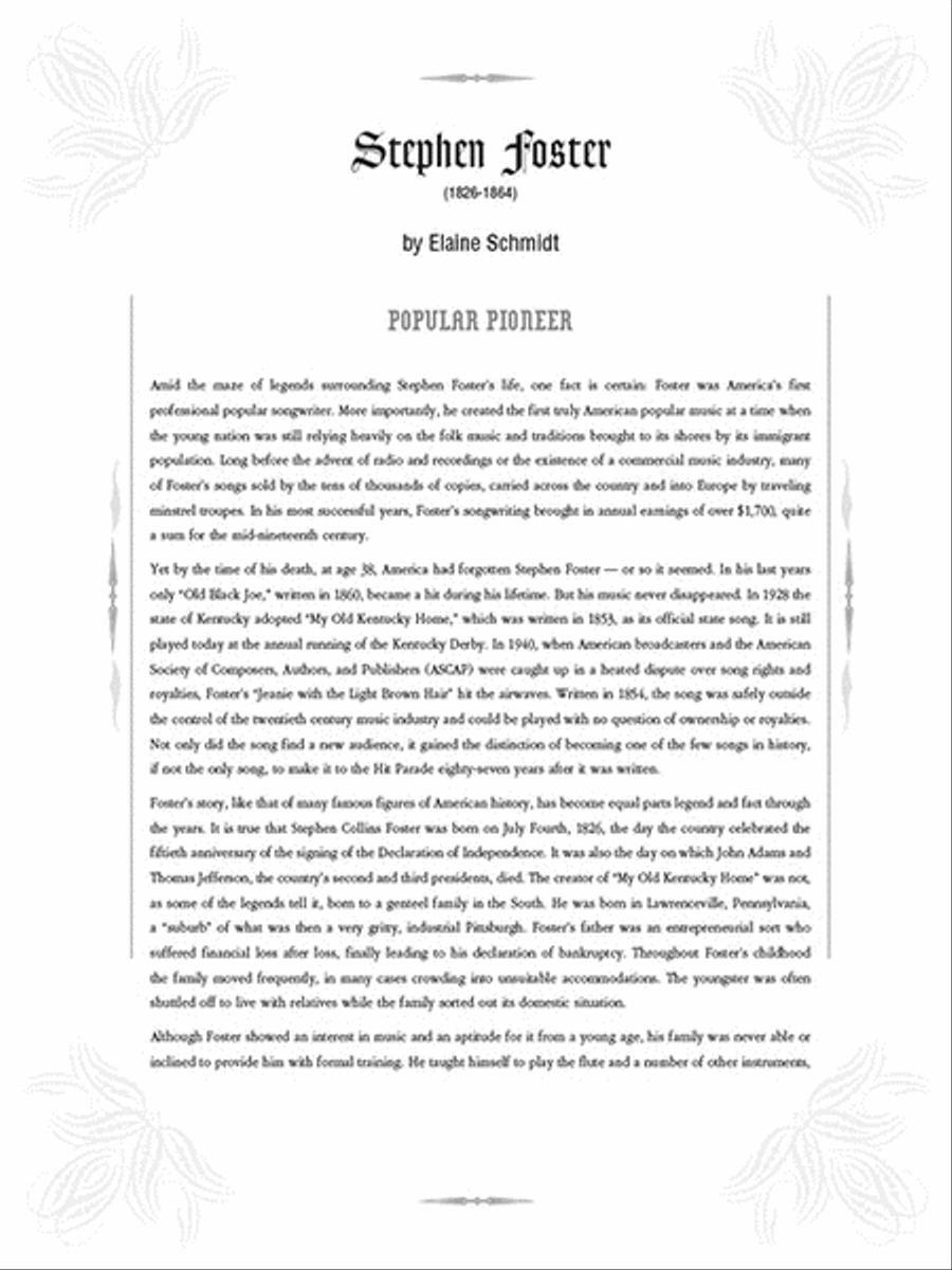 The Songs of Stephen Foster Piano, Vocal, Guitar scores gallery preview page 2