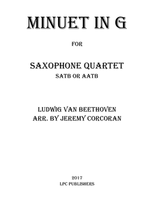 Minuet in G for Saxophone Quartet (SATB or AATB)