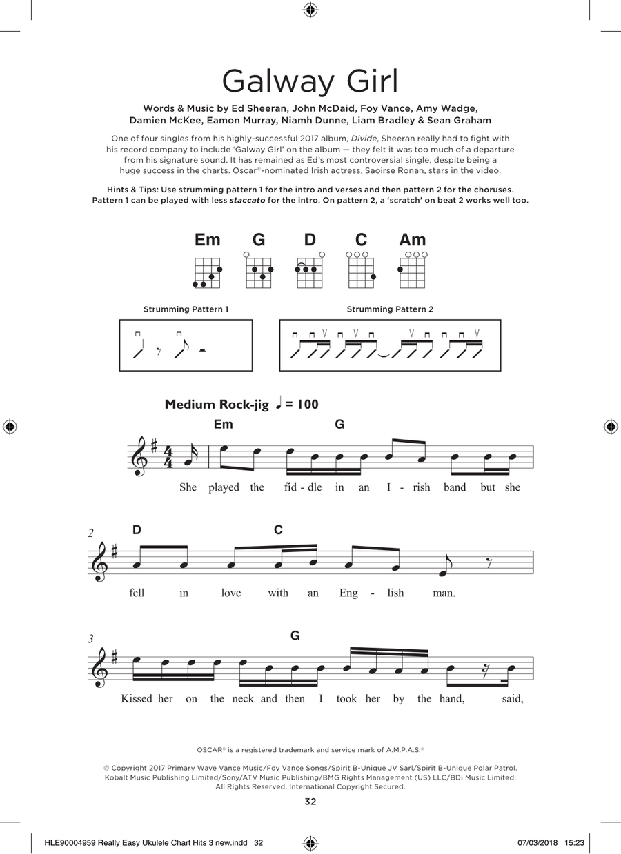Galway Girl Ukulele scores gallery preview page 1