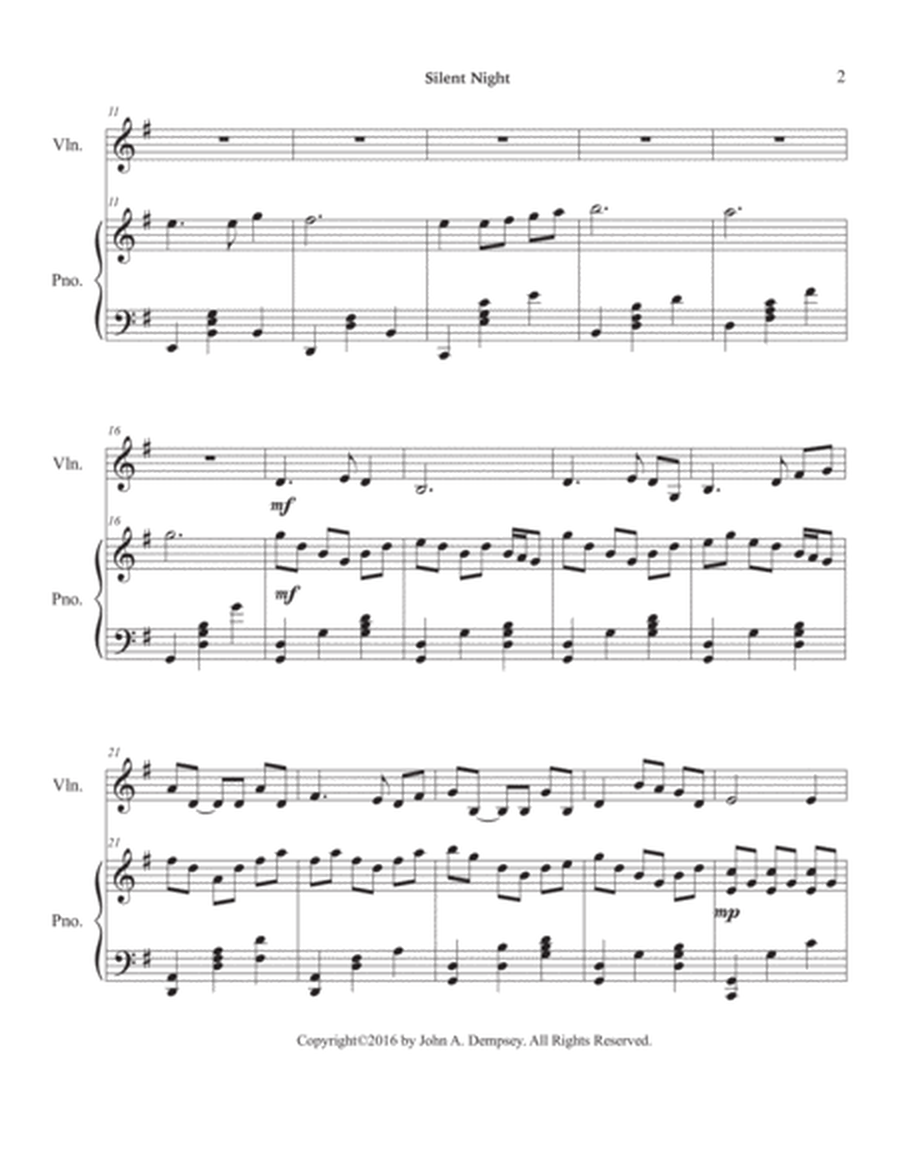 Silent Night (in G major): Violin and Piano image number null