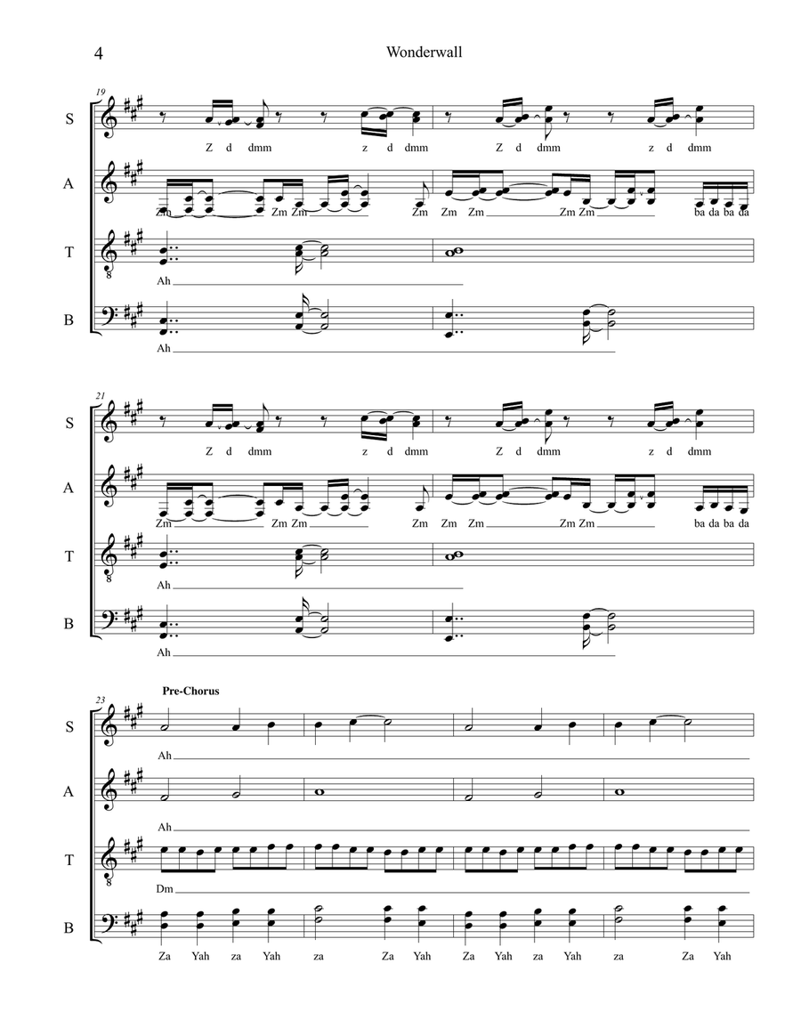 Wonderwall 4-Part scores gallery preview page 4