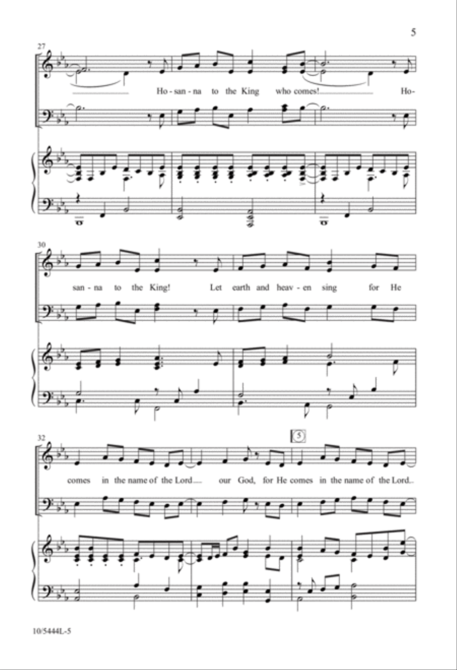 Hosanna to the King Who Comes! 4-Part scores gallery preview page 5